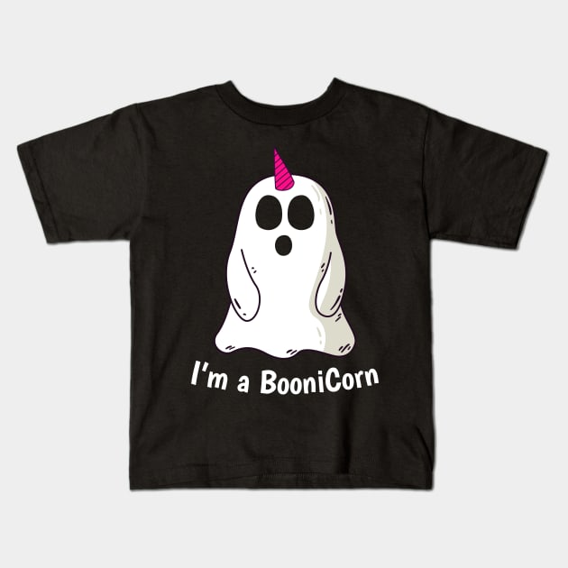 Funny Halloween: Relaxed Boonicorn Unicorn Ghost Kids T-Shirt by heidiki.png